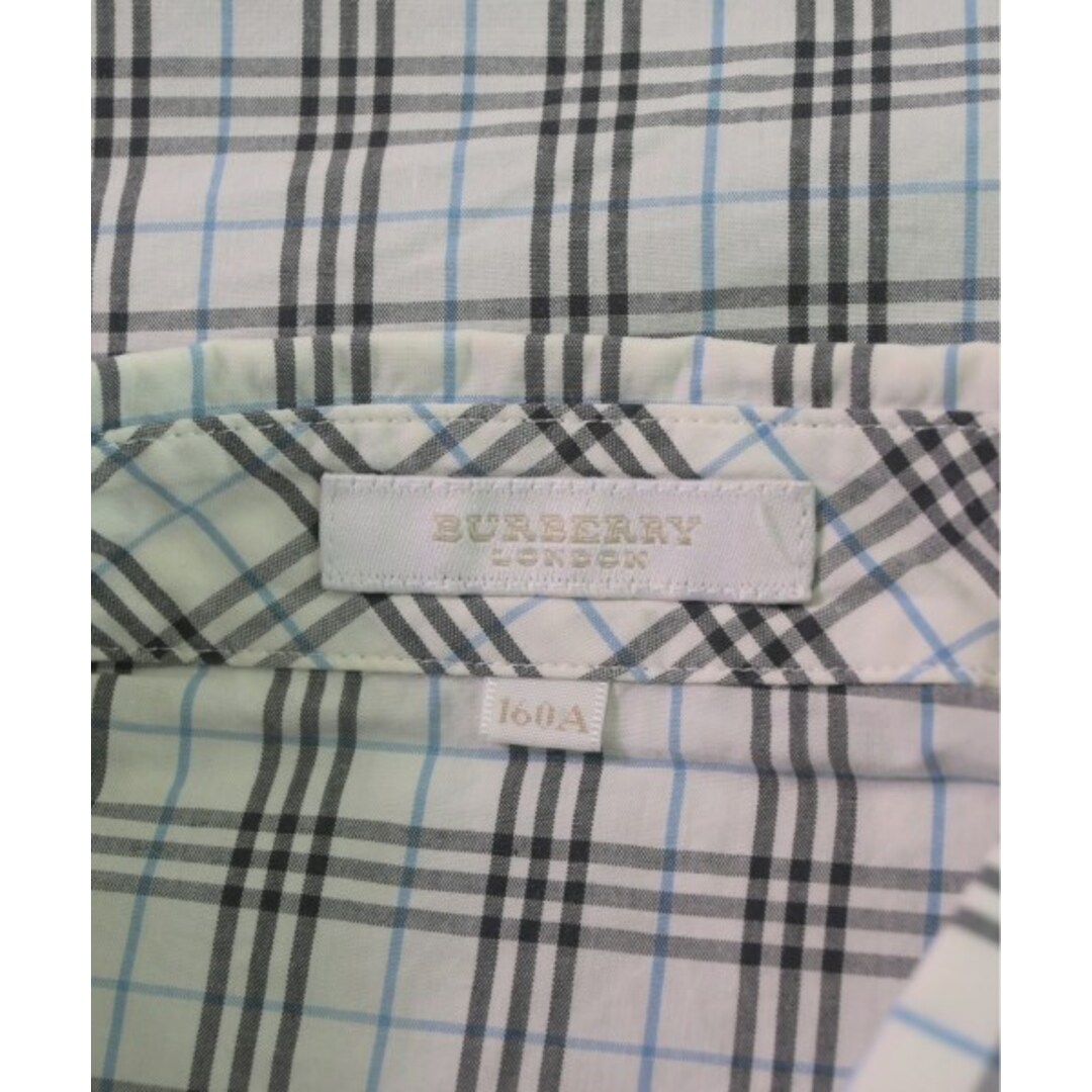 BURBERRY(バーバリー)のBURBERRY バーバリー シャツ 160 白x黒x水色(チェック) 【古着】【中古】 キッズ/ベビー/マタニティのキッズ服女の子用(90cm~)(ブラウス)の商品写真