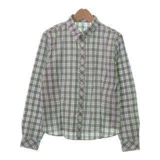 バーバリー(BURBERRY)のBURBERRY バーバリー シャツ 160 白x黒x水色(チェック) 【古着】【中古】(ブラウス)