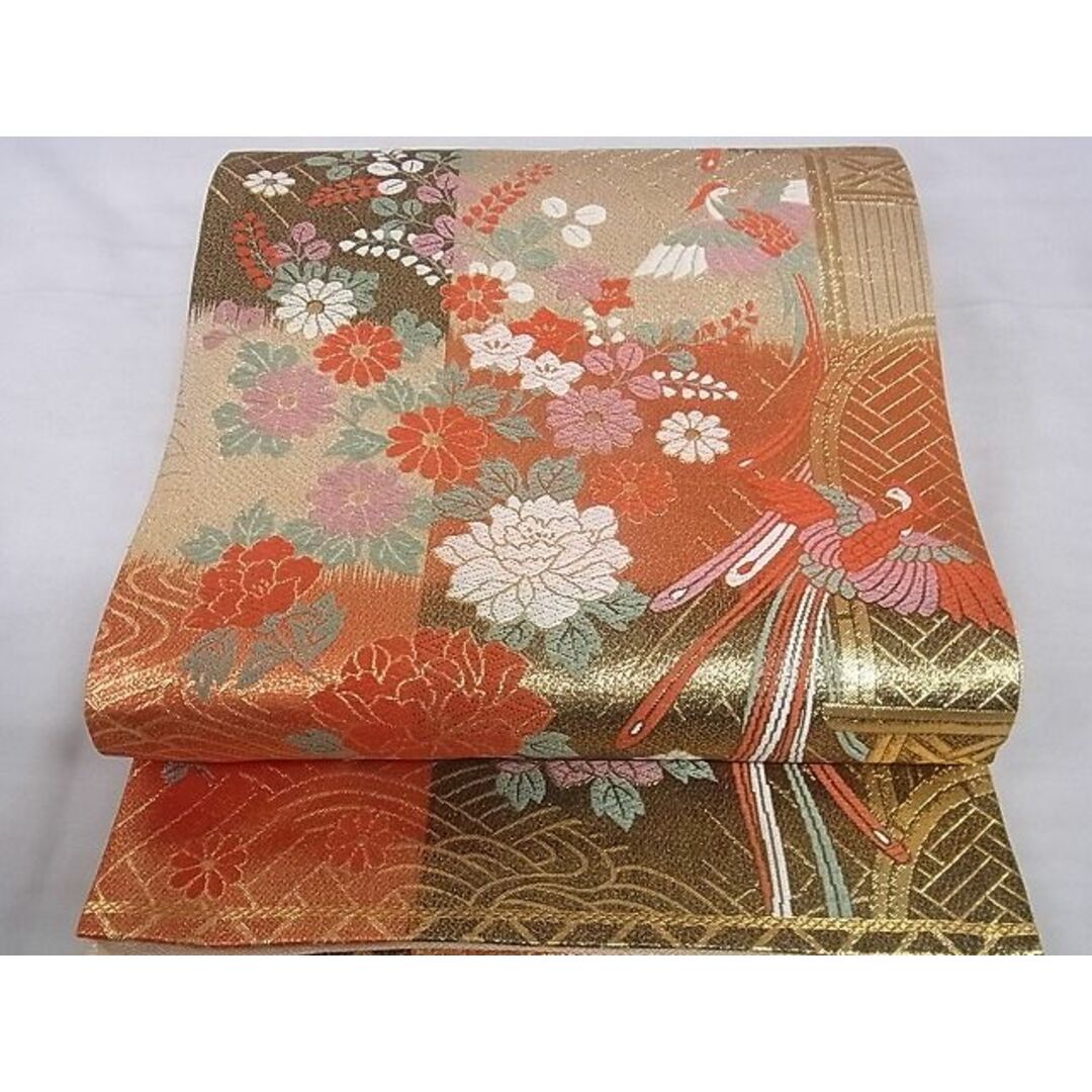 平和屋-こころ店■佐賀錦 六通柄袋帯 唐織 花鳥文 金糸 正絹 逸品 A-st001 | フリマアプリ ラクマ