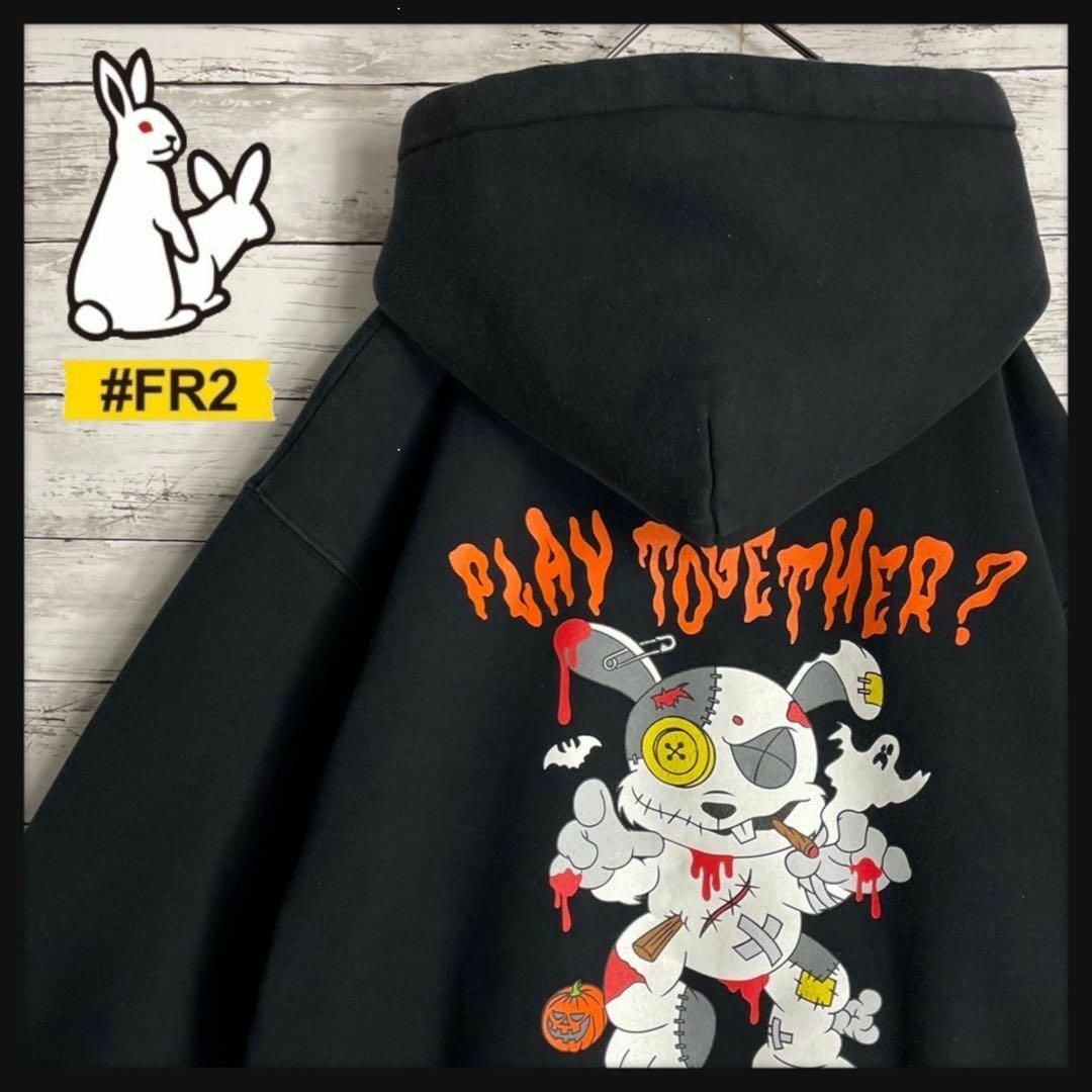 【希少デザイン】FR2 パーカー　ハロウィン　両面プリントロゴ　即完売　入手困難