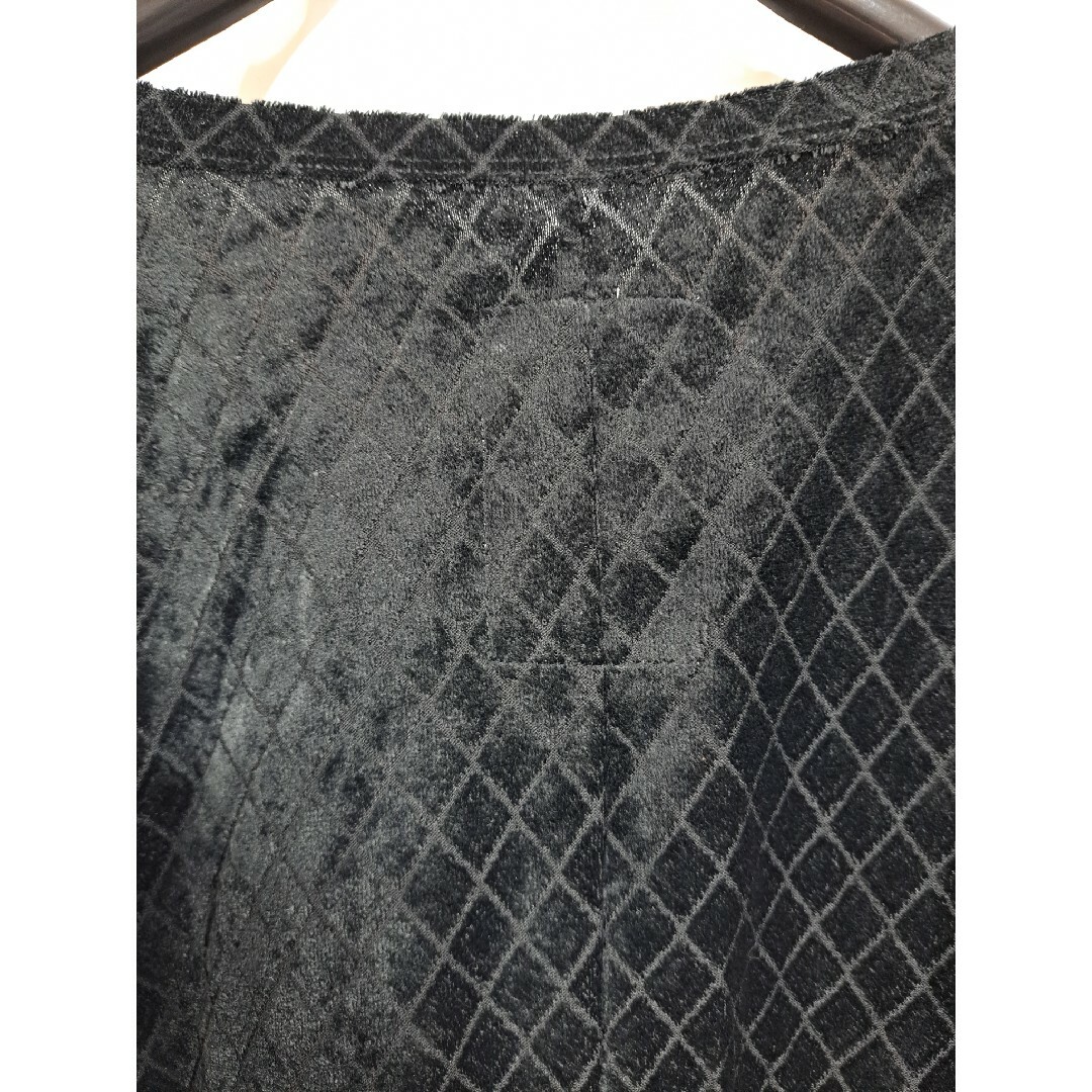 SHAREEF(シャリーフ)の未使用　SHAREEF　ジャガード　ロングスリーブカットソー　ベロア調　ブラック メンズのトップス(Tシャツ/カットソー(七分/長袖))の商品写真