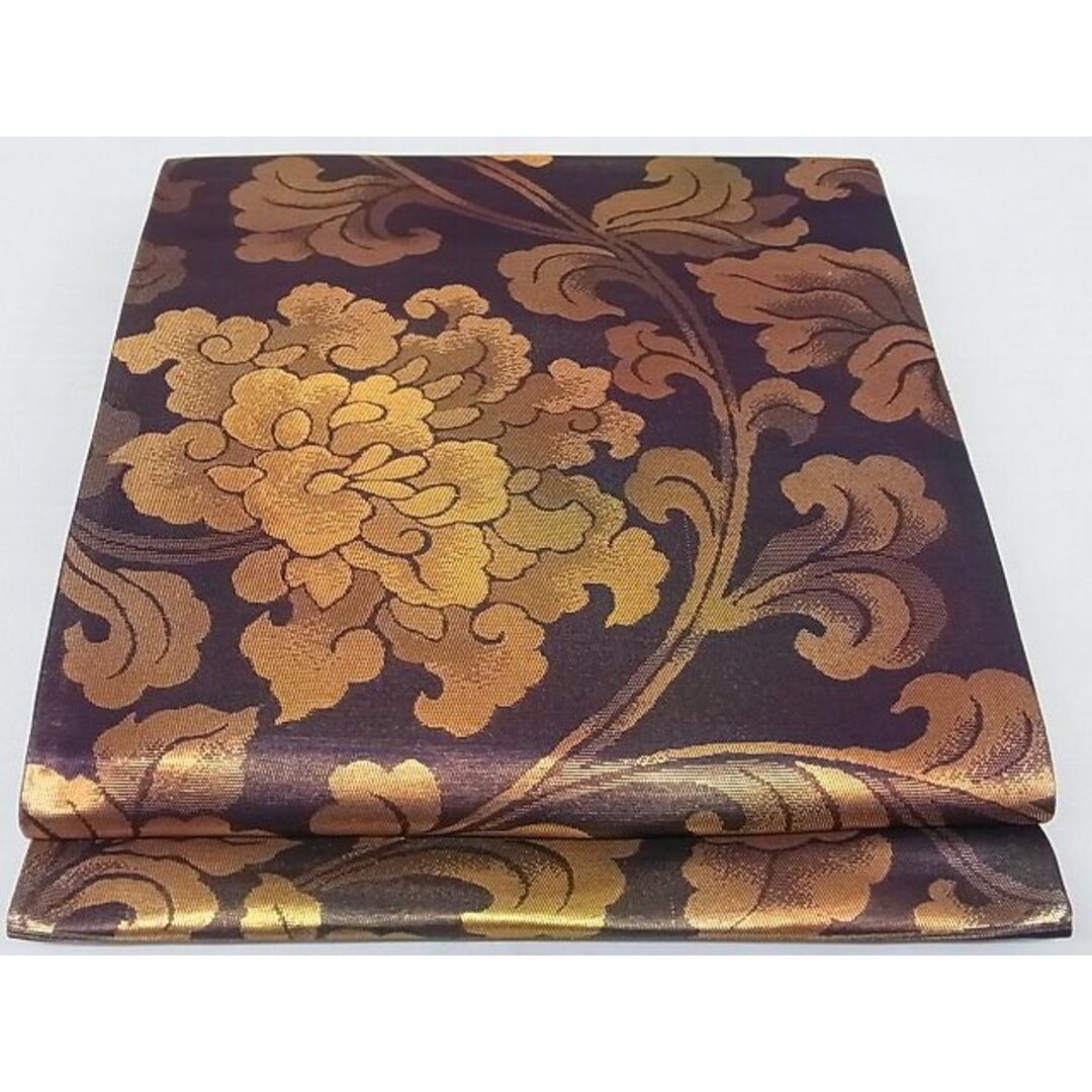 平和屋-こころ店□六通柄袋帯 花唐草文 金糸 正絹 逸品 A-az5924の通販 ...