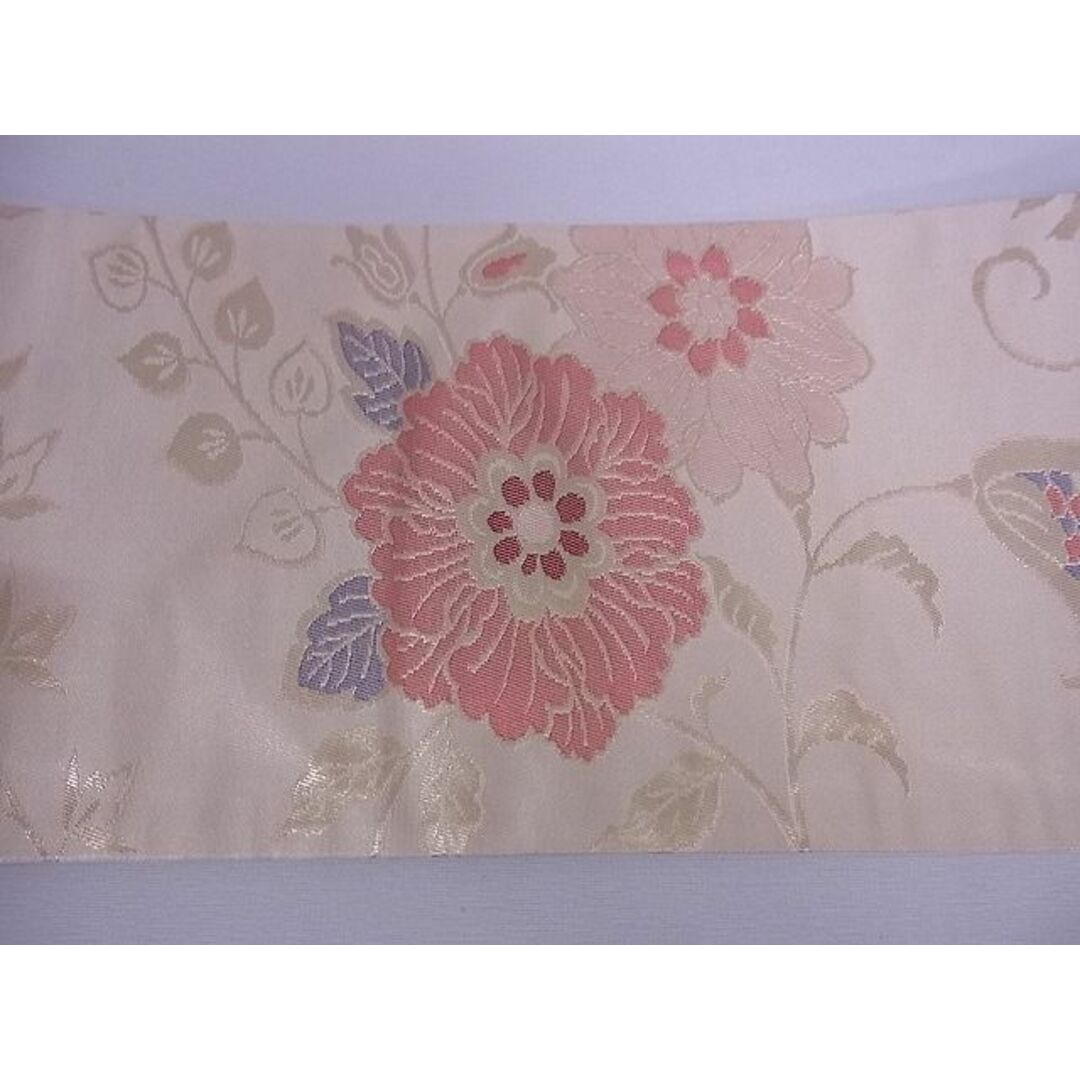 平和屋-こころ店□九寸名古屋帯 花唐草文 金糸 正絹 逸品 A-br5987の ...