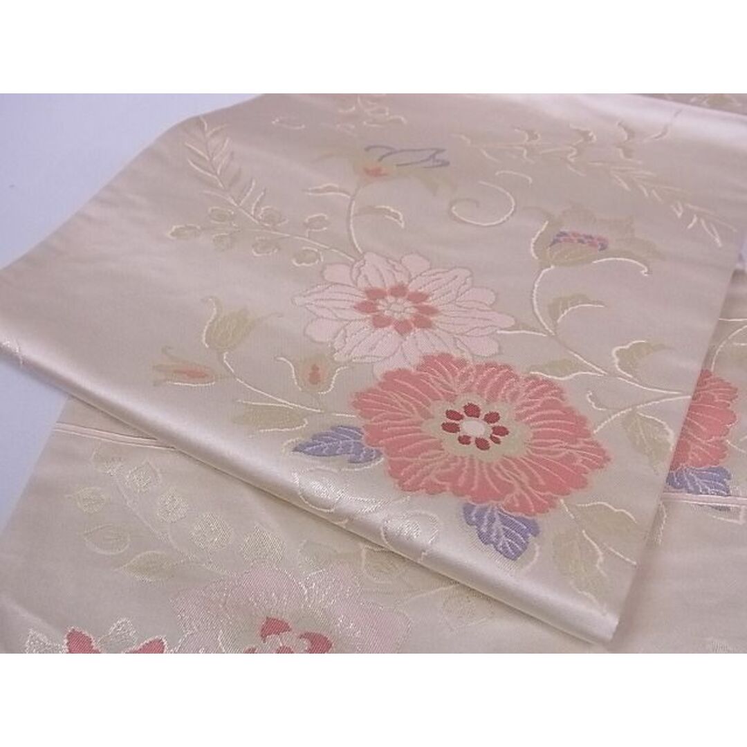 平和屋-こころ店□九寸名古屋帯 花唐草文 金糸 正絹 逸品 A-br5987の ...