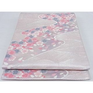 平和屋-こころ店■六通柄袋帯 唐織 流水横笛花文 金糸 引箔 正絹 逸品 A-ru030