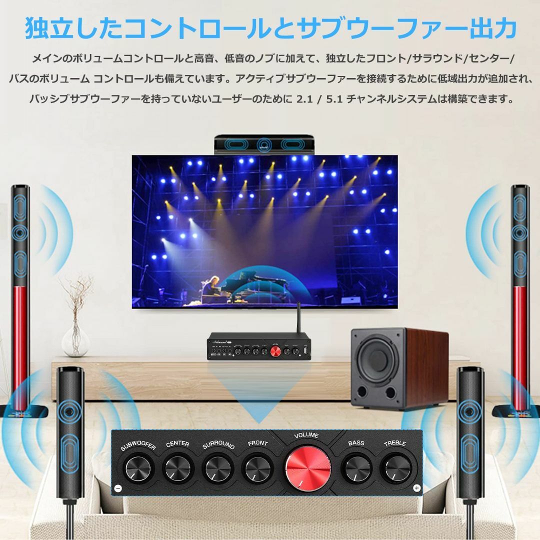 Douk Audio M5.1 HiFi 5.1CH Bluetooth アンプ