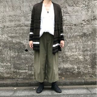 パドカレ(pas de calais)の美品 pas de calais パドカレ パネルボーダーカーディガン 長袖(カーディガン)