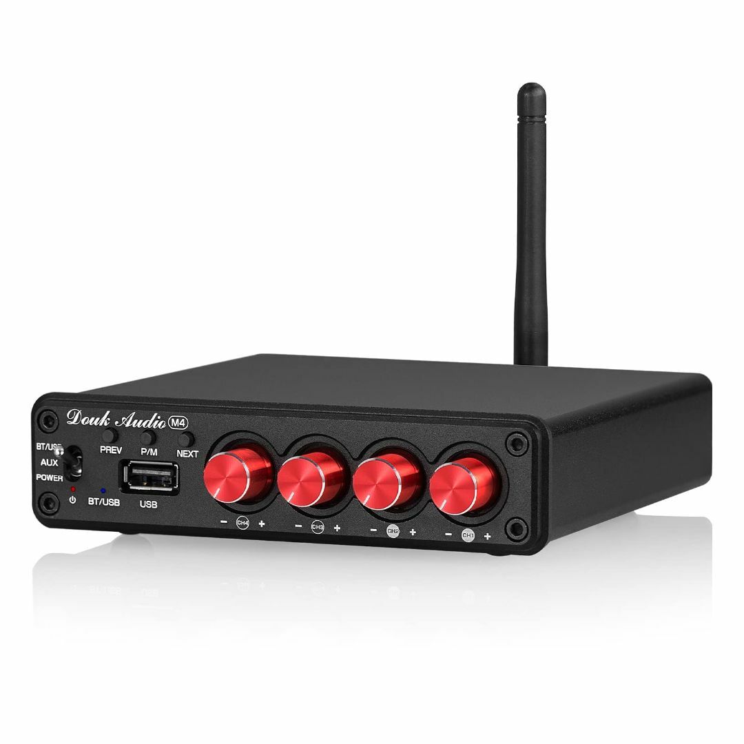 Douk Audio 4 チャンネル Bluetooth アンプ, 50W×4
