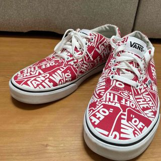 ヴァンズ(VANS)のバンズ　スニーカー　ロゴ総柄　赤　メンズ　レッド(スニーカー)