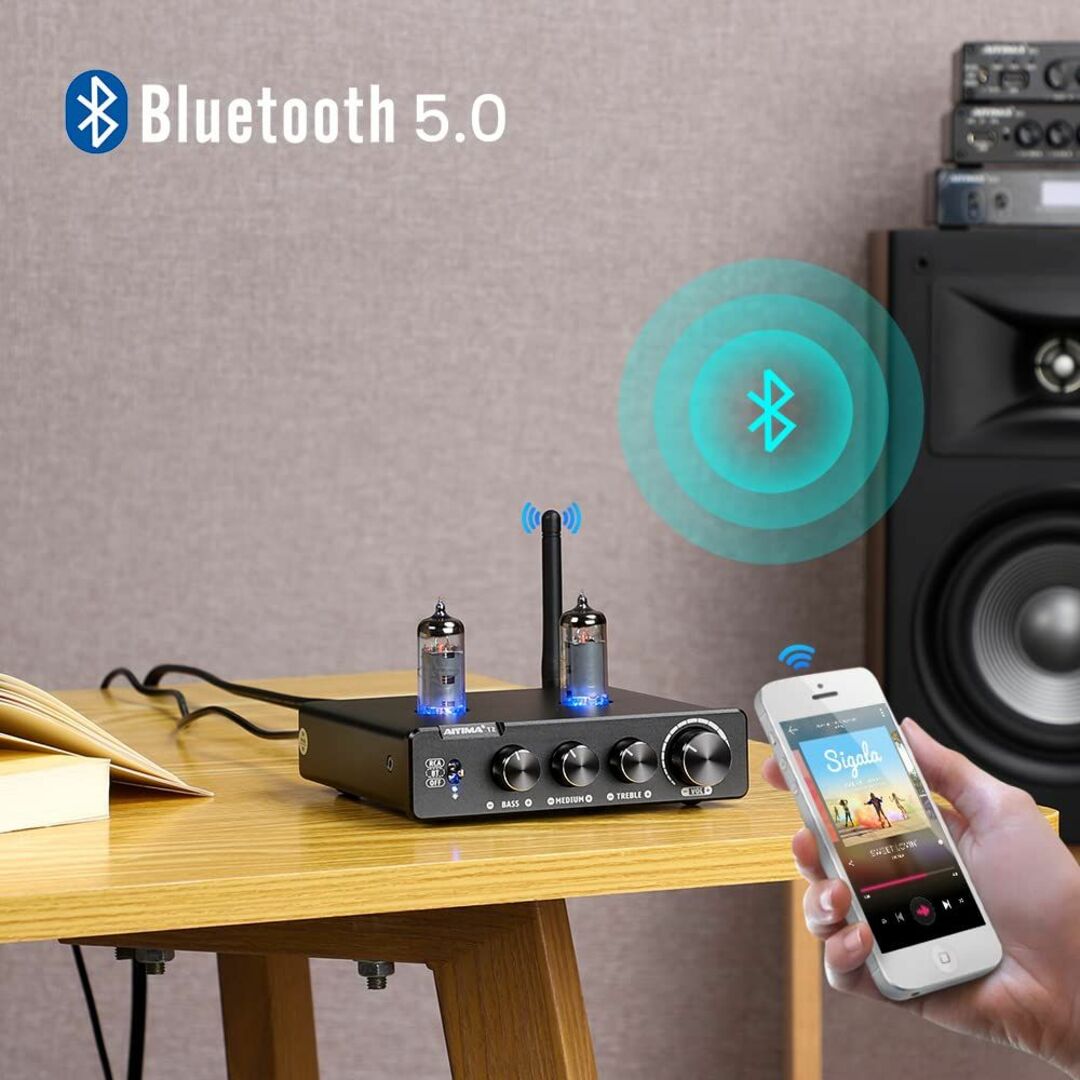 オーディオ機器【色: 黒】AIYIMA T2  upgrade  Bluetooth5.0 真