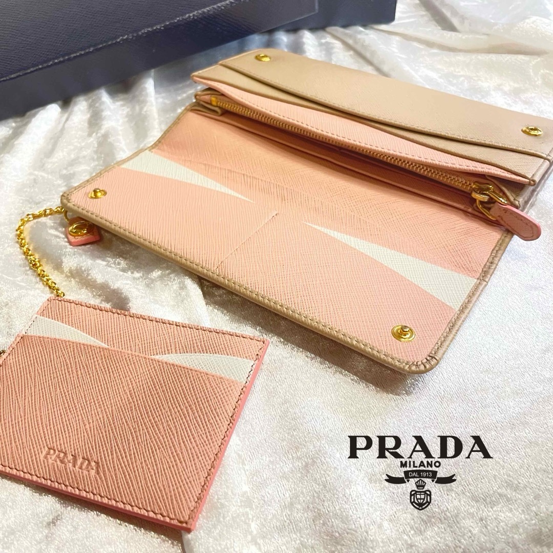 ✨極美品✨　プラダ PRADA サフィアーノ パスケース付 レザー ベージュゴールド◾️仕様