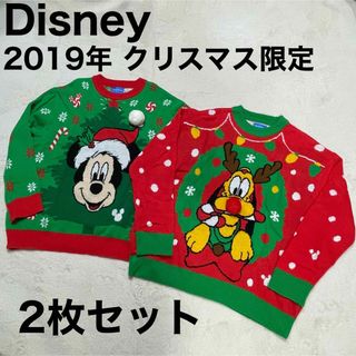 貴重【Disney】キャラクターデザイン 総柄ニット レア ドナルド ミッキー