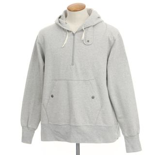 エンジニアードガーメンツ(Engineered Garments)の【中古】エンジニアードガーメンツ Engineered Garments コットン ハーフジップ プルオーバー パーカー ライトグレー【サイズM】【メンズ】(パーカー)