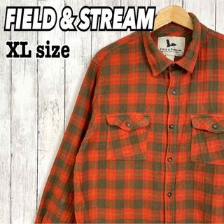 FIELD & STREAM ネルシャツ 長袖 ブロックチェック 秋冬 海外古着(シャツ)