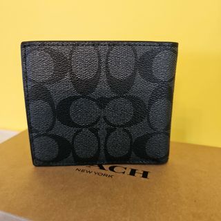 【coach】コーチ⭐️コンパクトな黒財布