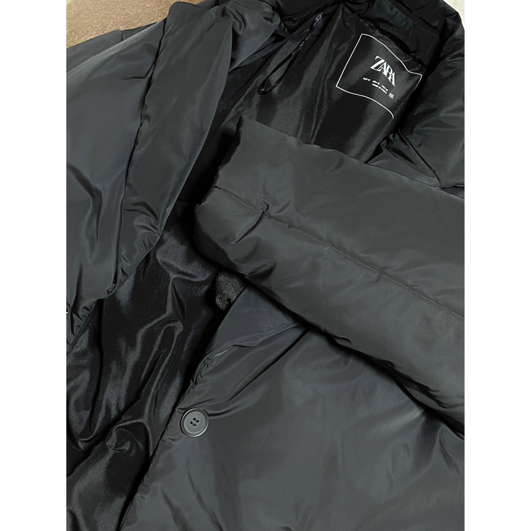 ZARA(ザラ)の昨年/ZARA ザラ ベルト付きパフジャケット　M ブラック　レディース レディースのジャケット/アウター(その他)の商品写真