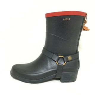 新品タグ付き✨AIGLE エーグル　レインブーツ長靴　フランス製　23.5ミドル