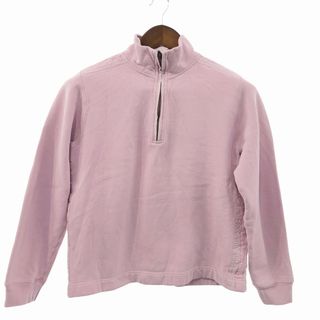 エディーバウアー(Eddie Bauer)のEddie Bauer エディーバウアー ハーフジップ スウェット アウトドア  アメカジ ピンク (レディース S) 中古 古着 O9268(トレーナー/スウェット)