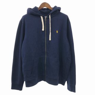 ポロラルフローレン(POLO RALPH LAUREN)のPolo by Ralph Lauren ポロバイラルフローレン ジップアップ パーカー 大きいサイズ  アメカジ ネイビー (メンズ XXL) 中古 古着 O9276(パーカー)