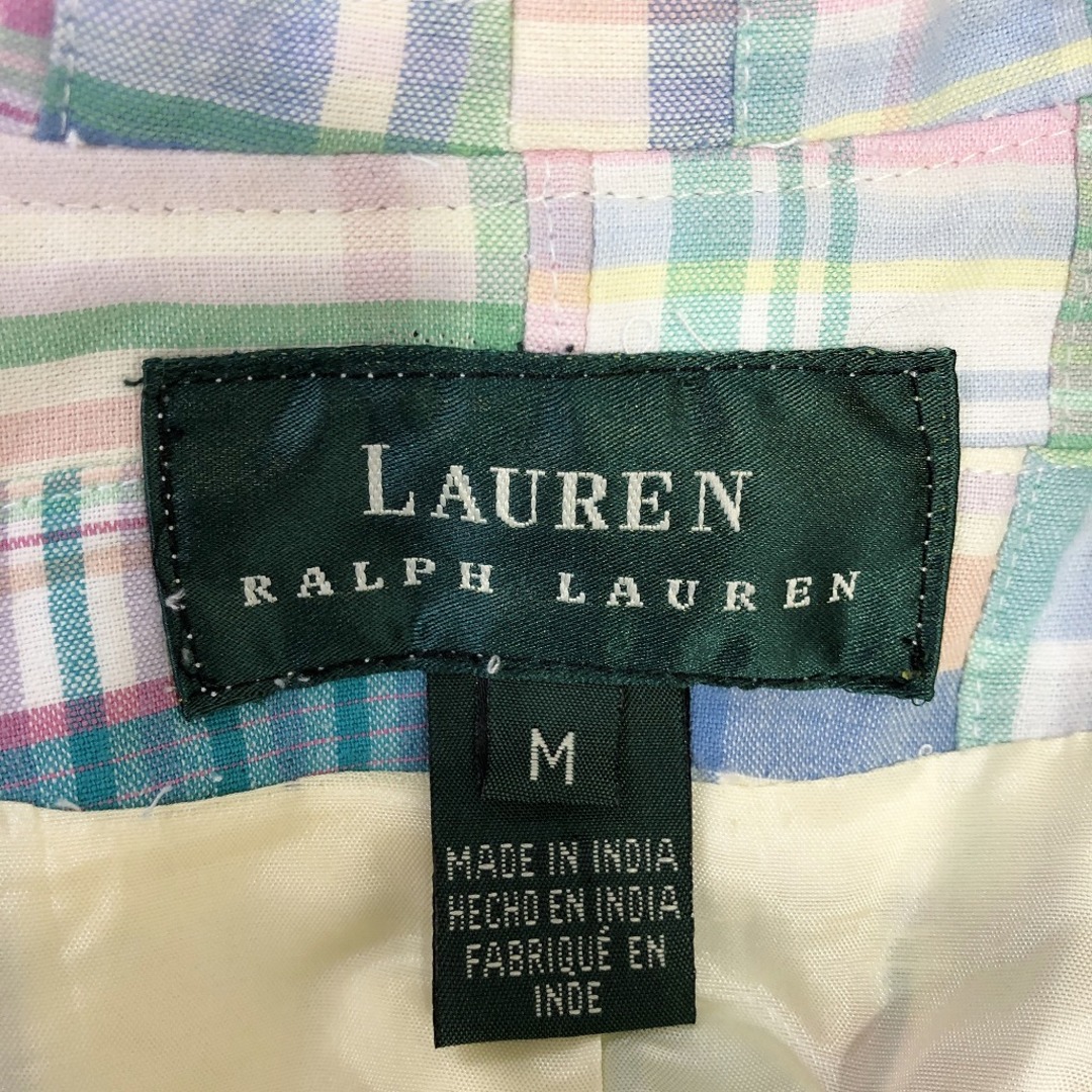 SALE///// RALPH LAUREN ラルフローレン テーラードジャケット マドラスチェック マルチカラー (レディース M) O9287 レディースのジャケット/アウター(テーラードジャケット)の商品写真