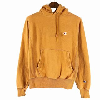 チャンピオン(Champion)のChampion チャンピオン リバースウィーブ ワンポイントロゴ パーカー オレンジ (メンズ S) 中古 古着 O9288(パーカー)