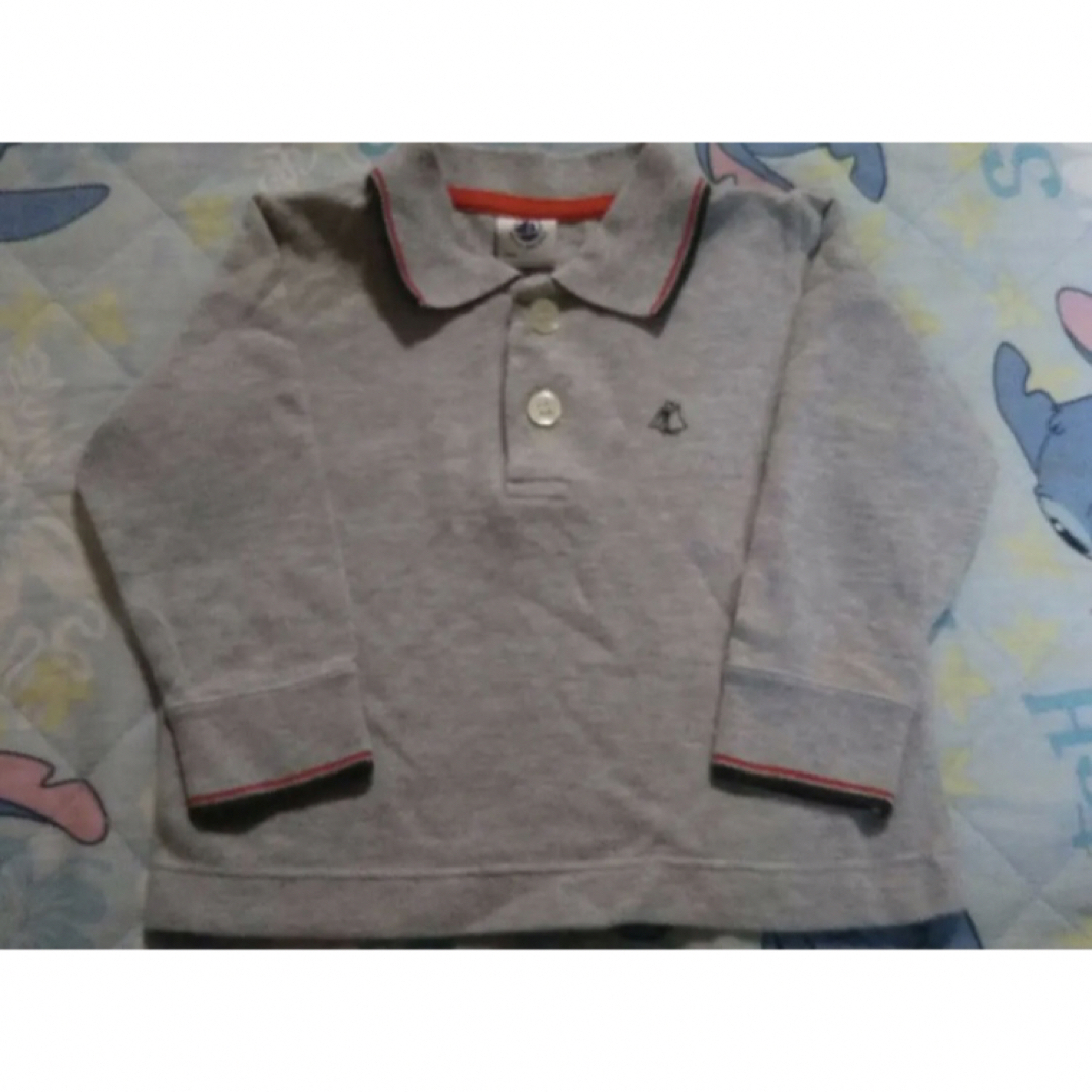 PETIT BATEAU(プチバトー)のセール プチバトー トップス 長袖ポロシャツ 12M記載 75-80㎝　秋冬 キッズ/ベビー/マタニティのベビー服(~85cm)(シャツ/カットソー)の商品写真