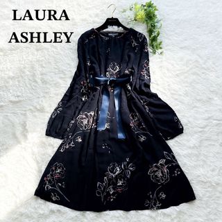 laura ashley シルク100% 花柄 ロングワンピース Sサイズ