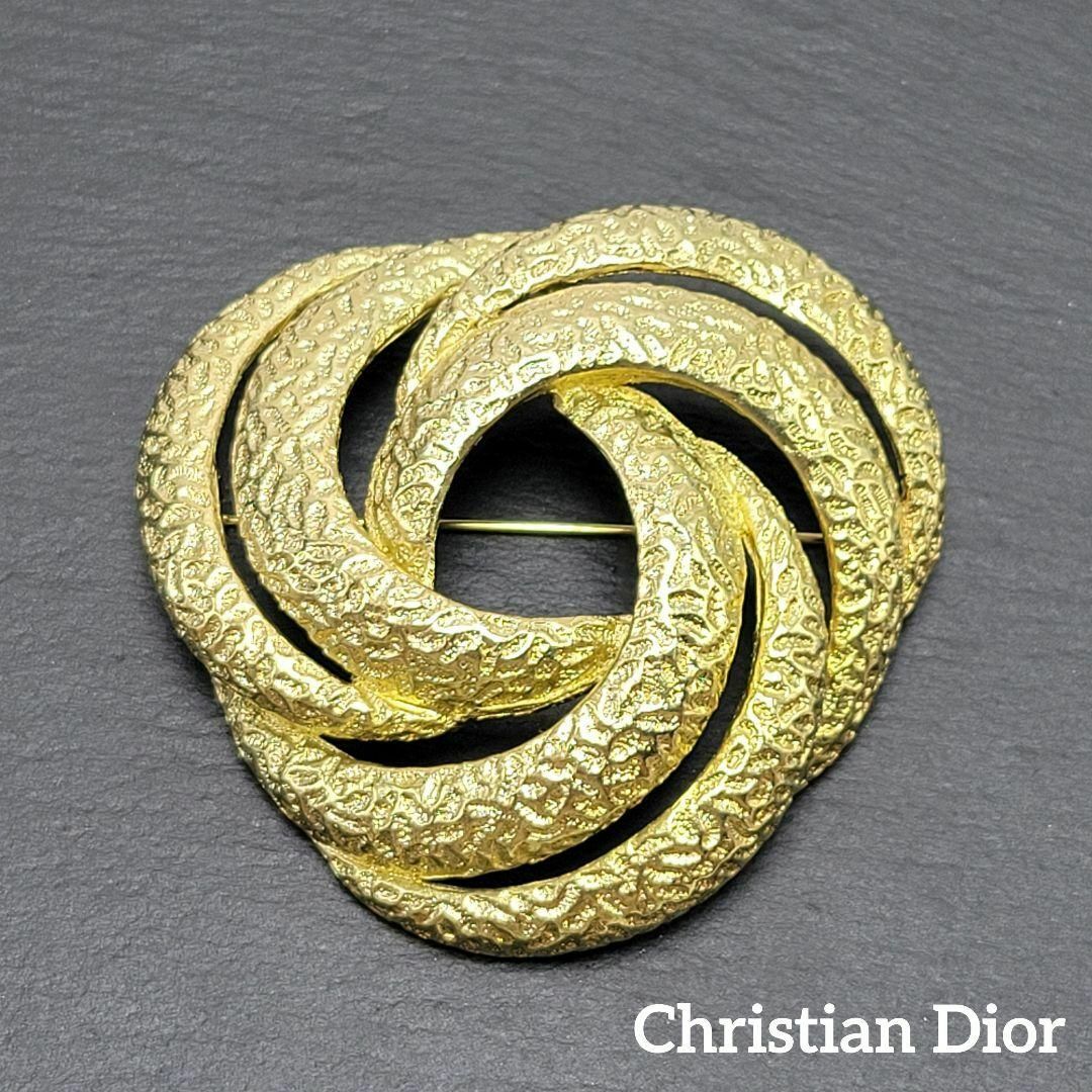 Christian Dior ブローチ ヴィンテージ 大型 ゴールドブローチ/コサージュ