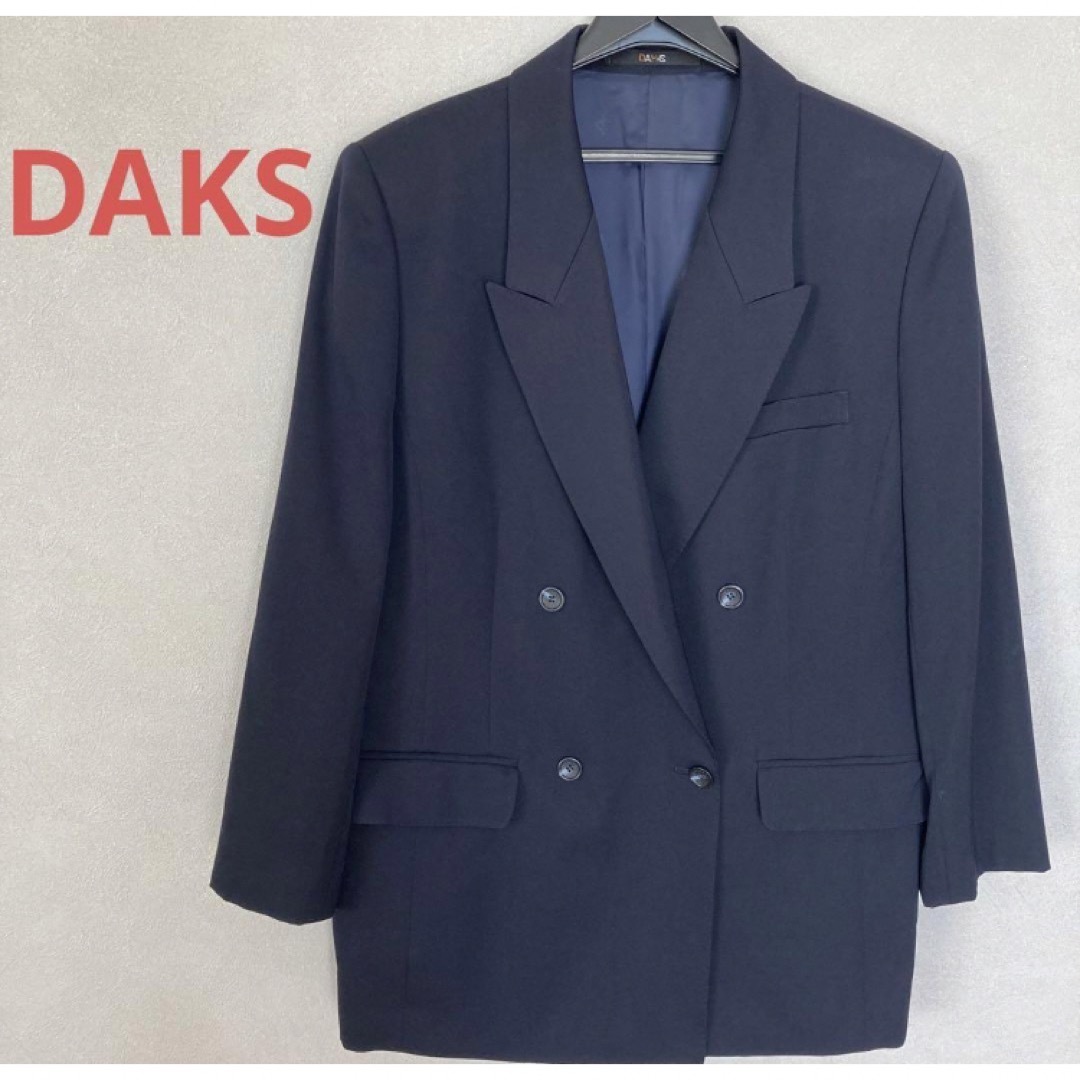 DAKS(ダックス)の【美品】DAKS ダックス ダブルブレスト 紺ブレ 13号 日本製 レディースのジャケット/アウター(テーラードジャケット)の商品写真