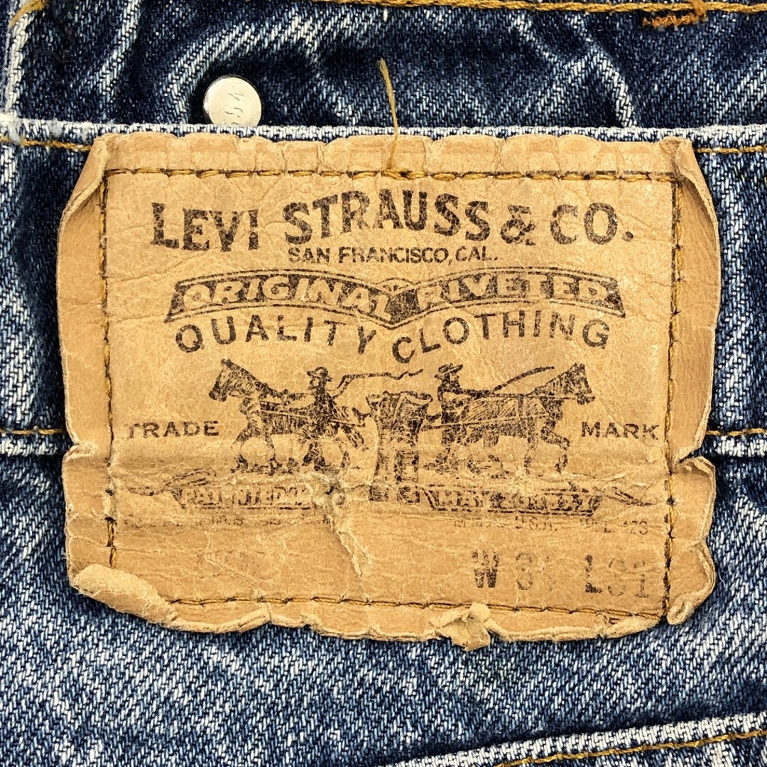 Levi's(リーバイス)の80年代 USA製 Levi's リーバイス 505 切りっぱなし デニム ショートパンツ オレンジタブ ブルー (メンズ 34) 中古 古着 O9412 メンズのパンツ(ショートパンツ)の商品写真