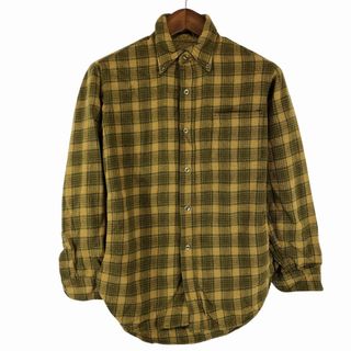 ペンドルトン(PENDLETON)の60年代 USA製 PENDLETON ペンドルトン ウール チェック ボタンダウン 長袖シャツ ヴィンテージ ブラウン (メンズ M) 中古 古着 O9462(シャツ)