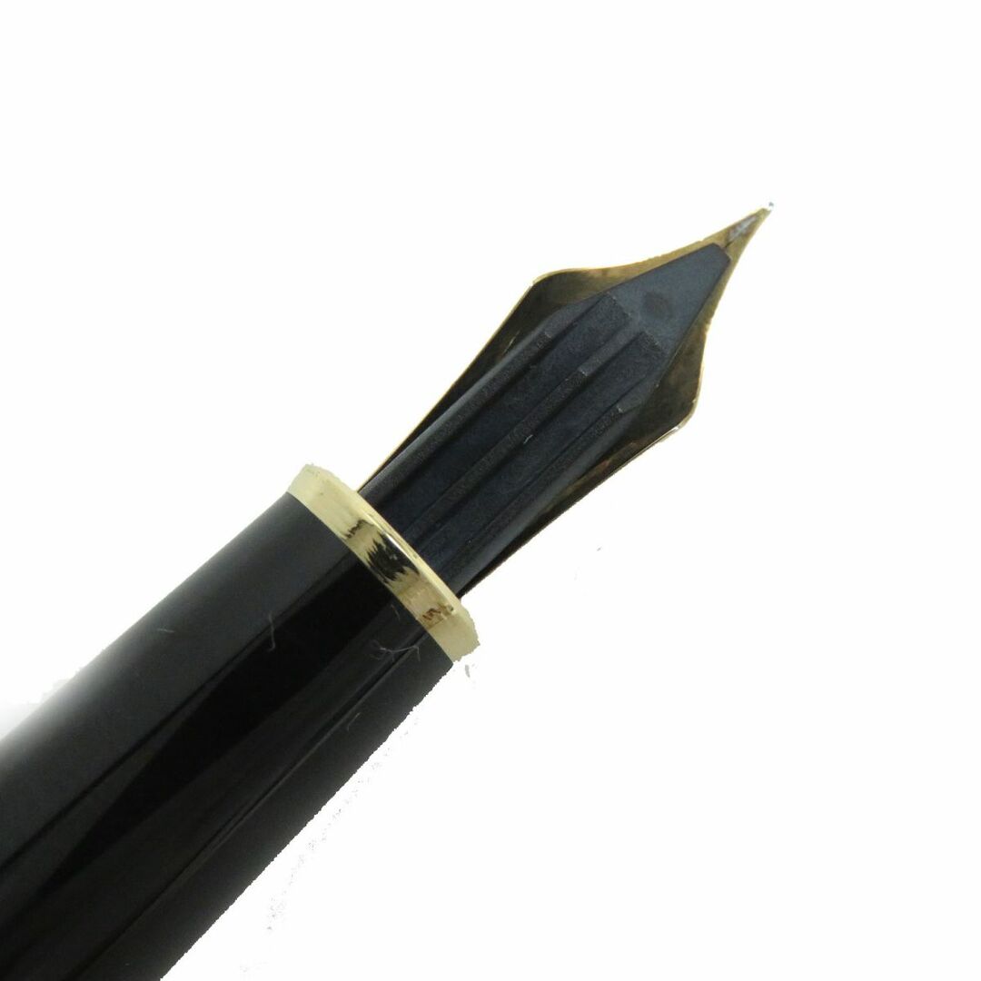 極美品□MONTBLANC/モンブラン マイスターシュテュック クラシック ペン先14K Fニブ 万年筆/ボールペン 二本セット 黒×金 ドイツ製 筆記OK