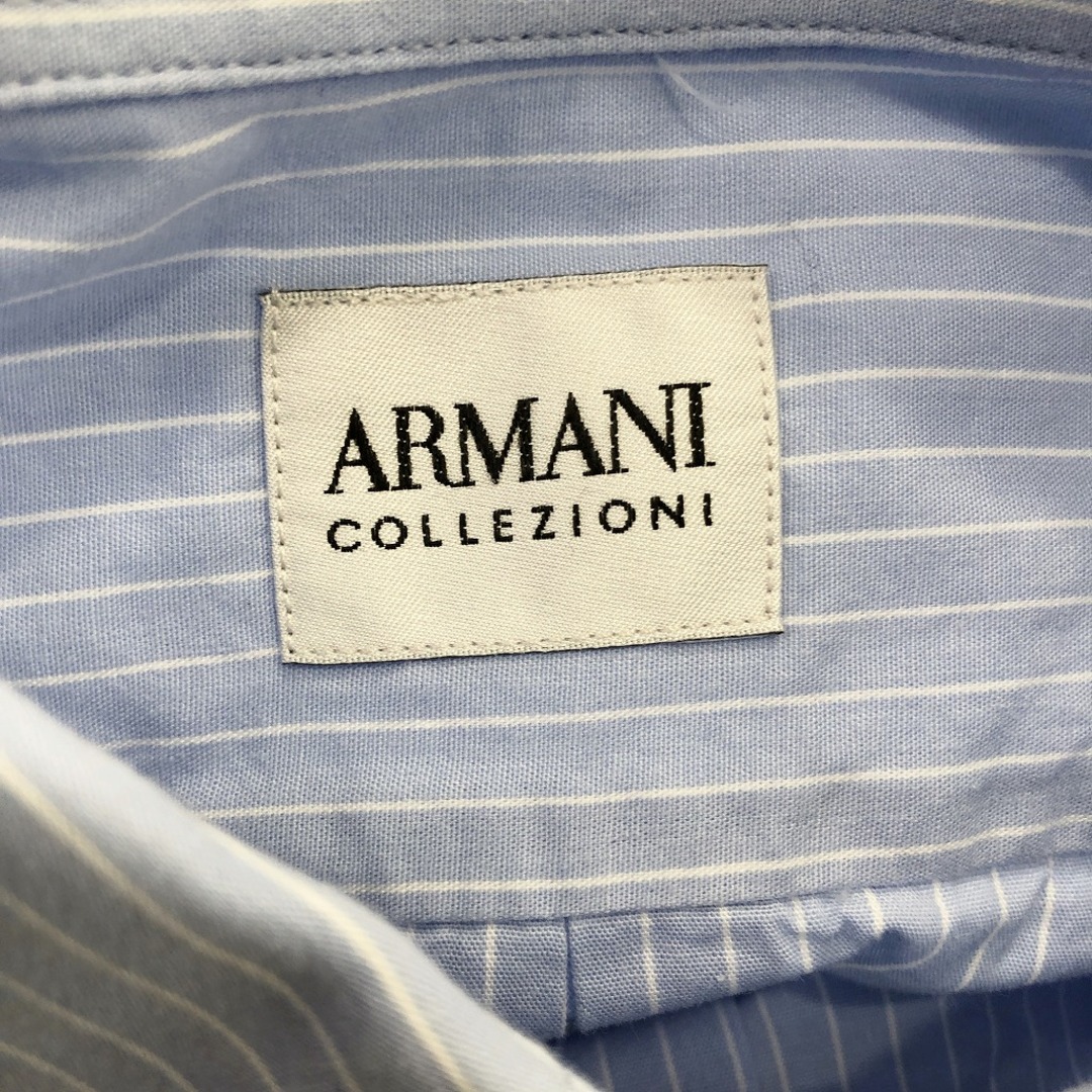 ARMANI COLLEZIONI(アルマーニ コレツィオーニ)のARMANI COLLEZIONI アルマーニ コレッツォーニ 長袖シャツ フォーマル ライトブルー (メンズ L相当) 中古 古着 O9459 メンズのトップス(シャツ)の商品写真