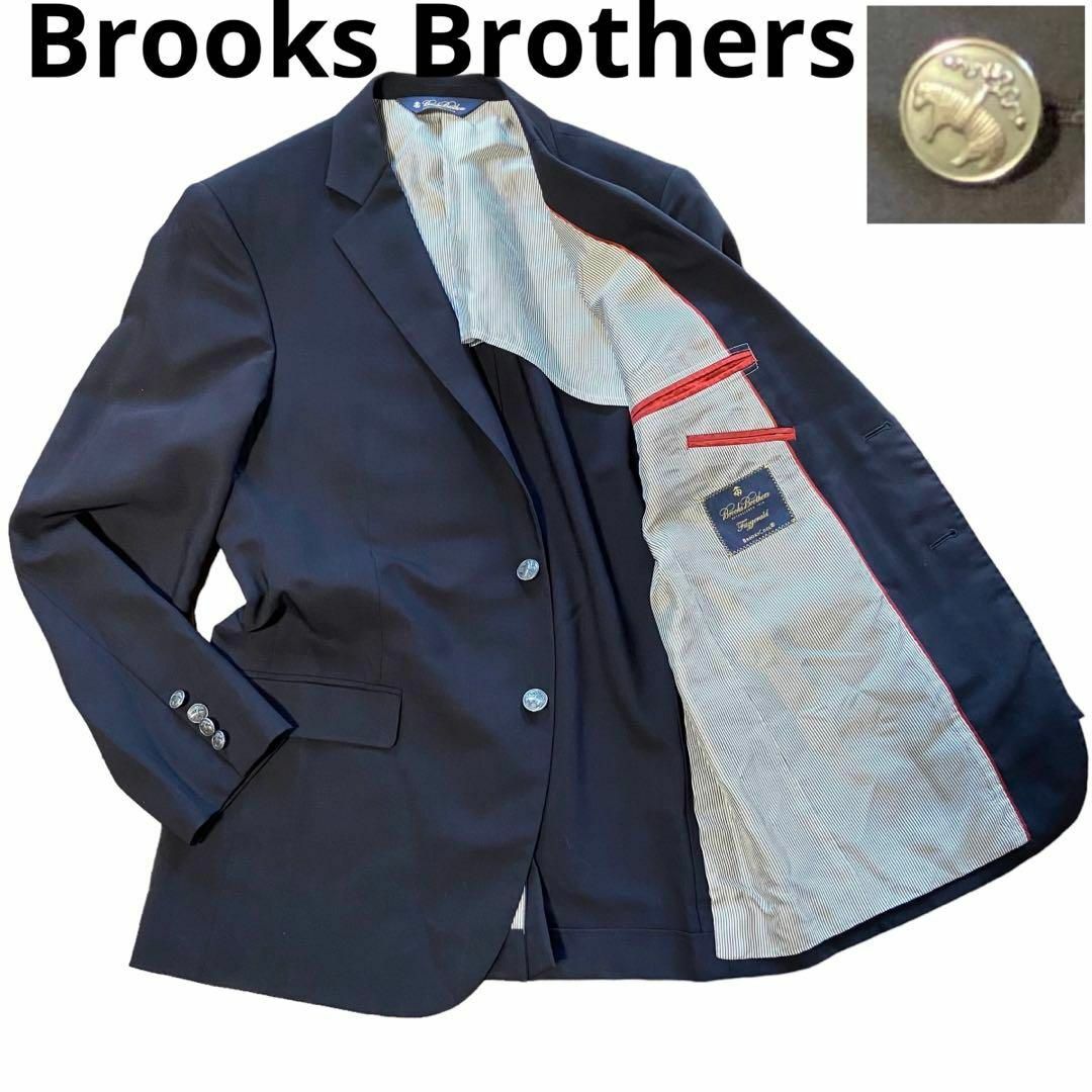 Brooks Brothers(ブルックスブラザース)の【輝く銀ボタン】ブルックスブラザーズ　紺ブレ　テーラードジャケット　L モヘヤ メンズのジャケット/アウター(テーラードジャケット)の商品写真