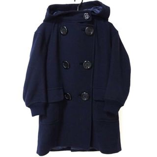 公式の メルシーボークー ノーカラー濃紺コート ノーカラージャケット