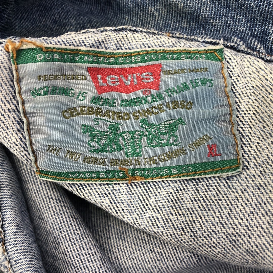 Levi's(リーバイス)のLevi's リーバイス 706080217 トラッカージャケット デニムジャケット ワーク  アメカジ ジージャン ブルー (メンズ XL) 中古 古着 O9662 メンズのジャケット/アウター(Gジャン/デニムジャケット)の商品写真