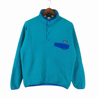 パタゴニア(patagonia)のpatagonia パタゴニア SYNCHILLA シンチラ プルオーバー フリースジャケット 防寒  アウトドア ブルー (メンズ M) 中古 古着 O9697(その他)