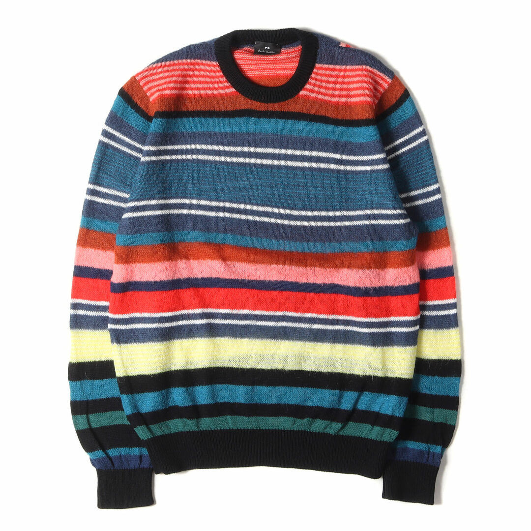 Paul Smith(ポールスミス)のPaul Smith ポールスミス ニット サイズ:M マルチ ボーダー ウール ブレンド クルーネック ニット セーター PULLOVER CREW NECK 292991 PY047I プルオーバー PS マルチカラー トップス 長袖 【メンズ】【中古】 メンズのトップス(ニット/セーター)の商品写真