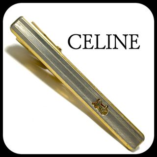 【極美品】Celineセリーヌ　タイピン　タイタック　ゴールドシルバー　スクエア