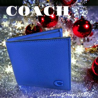 COACH コーチ 折財布 ネイビー メンズ