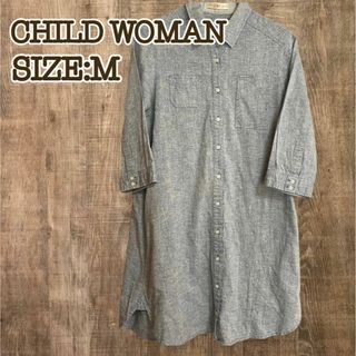 チャイルドウーマン(CHILD WOMAN)のCHILD WOMAN チャイルドウーマン　7分丈ロングシャツ　ライトブルー　M(シャツ/ブラウス(長袖/七分))