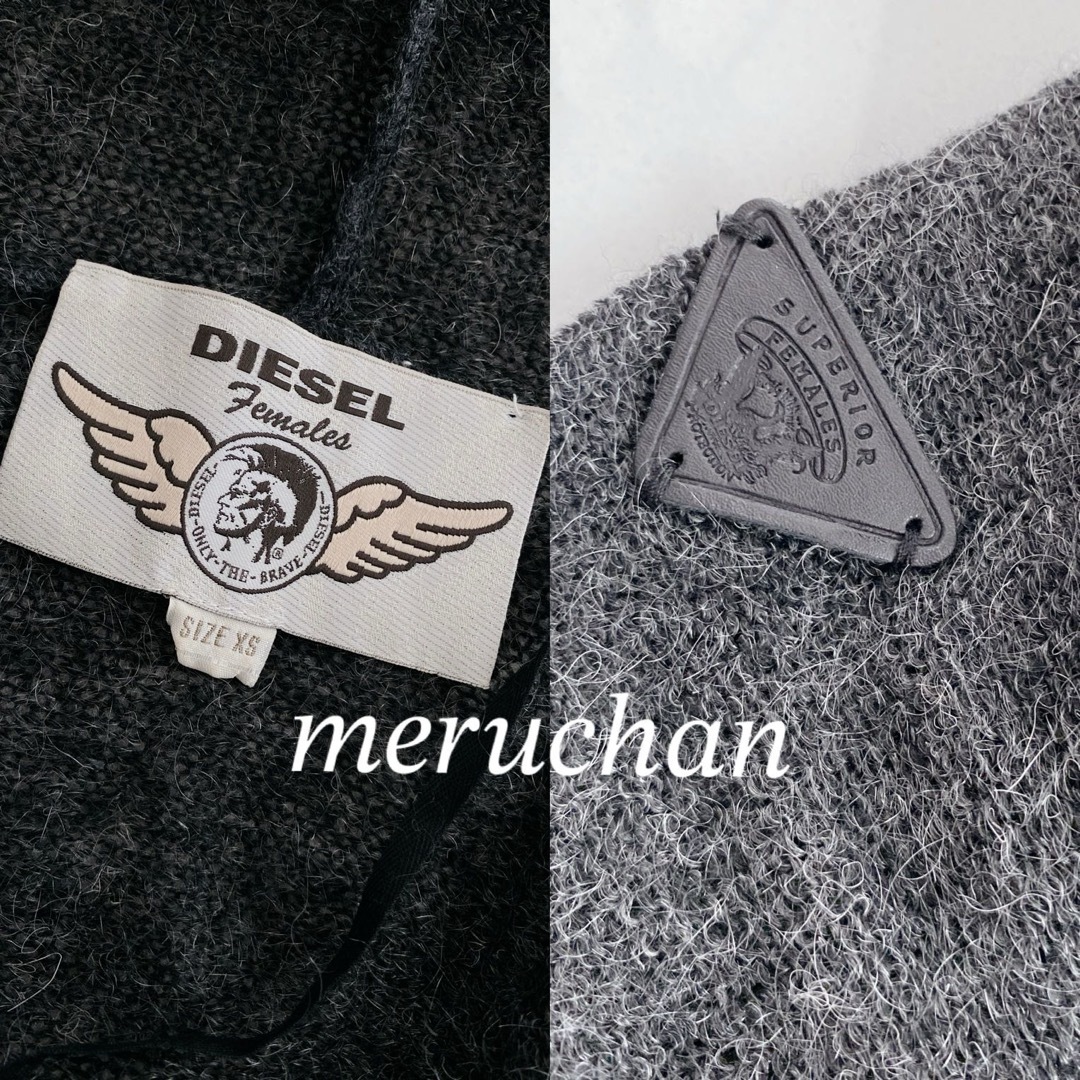DIESEL - 【美品】DIESEL 定価4万☆ダメー加工 フード付きニット