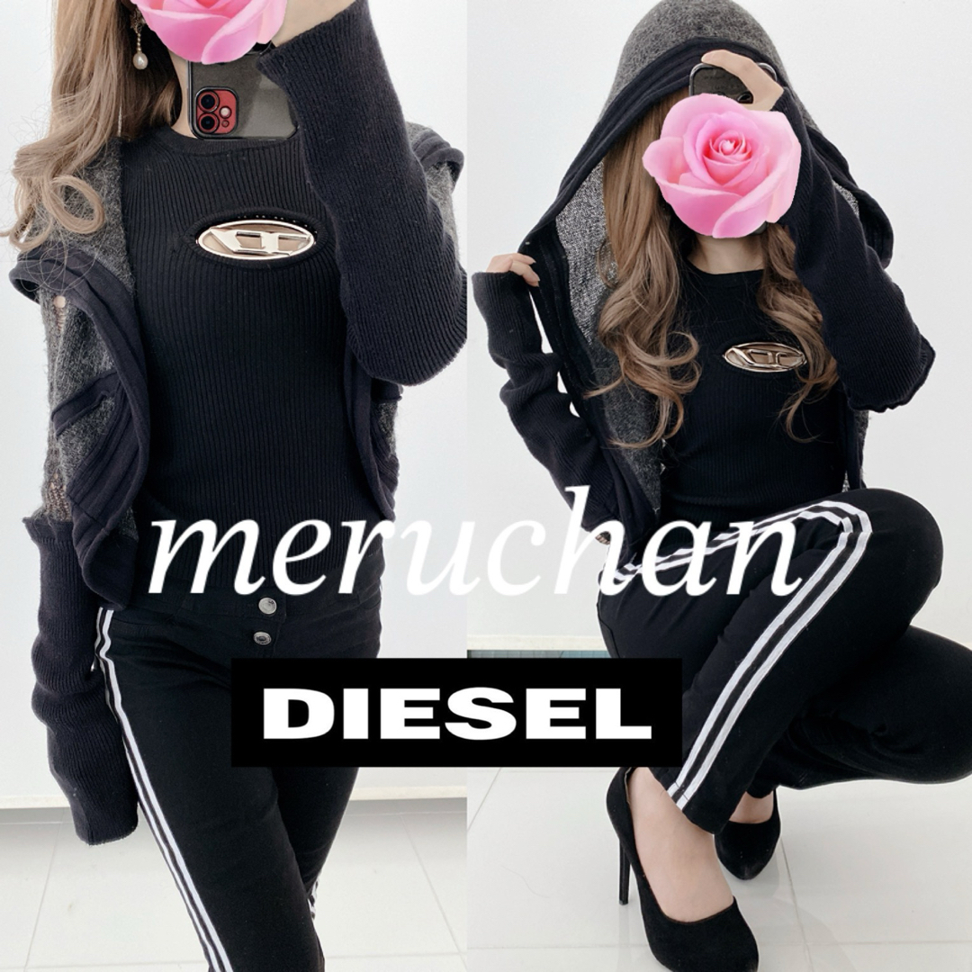 DIESEL - 【美品】DIESEL 定価4万☆ダメー加工 フード付きニット