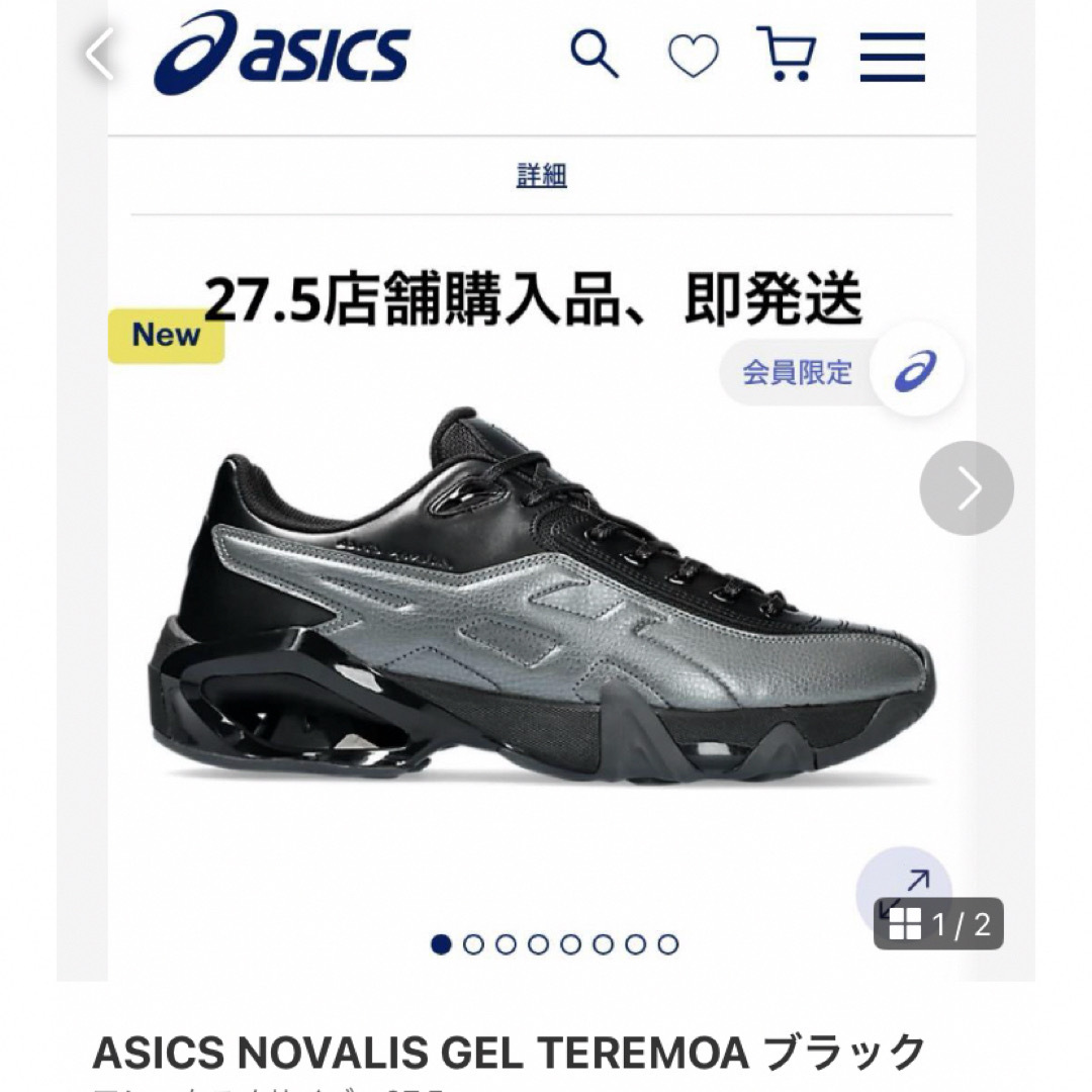 asics(アシックス)のASICS NOVALIS GEL TEREMOA ブラック メンズの靴/シューズ(スニーカー)の商品写真