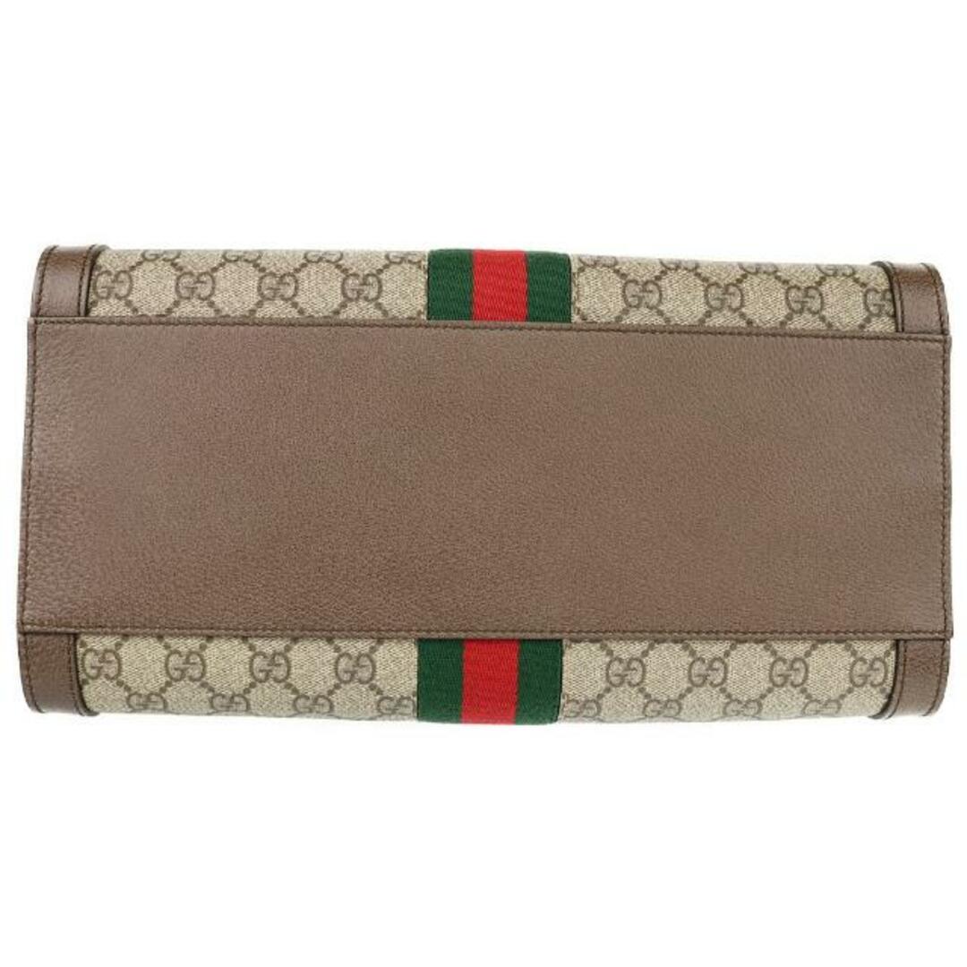 Gucci(グッチ)のグッチ 2WAY トートバッグ オフィディア GGミディアム 524537 中古 GGスプリーム ベージュ GUCCI 【中古】 ｜ ウェブリボン 2WAY ショルダー ブラウン 手提げ 鞄 カバン バック レディース ブランド ファッション Aランク レディースのバッグ(トートバッグ)の商品写真