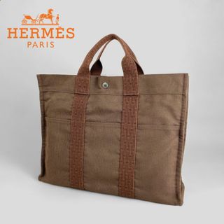 【HERMES】エルメス サックフールトゥGM コットンキャンバス 黒 ユニセックス トートバッグ