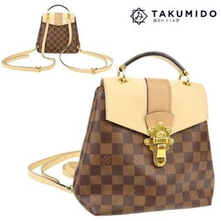 ルイヴィトン(LOUIS VUITTON)のルイヴィトン リュックサック バックパック クラプトン 中古 N42259 ダミエ LOUIS VUITTON 【中古】 ｜茶色 ブラウン ベージュ バッグ レディース ルイビトン LV ファッション ブランド ABランク(リュック/バックパック)