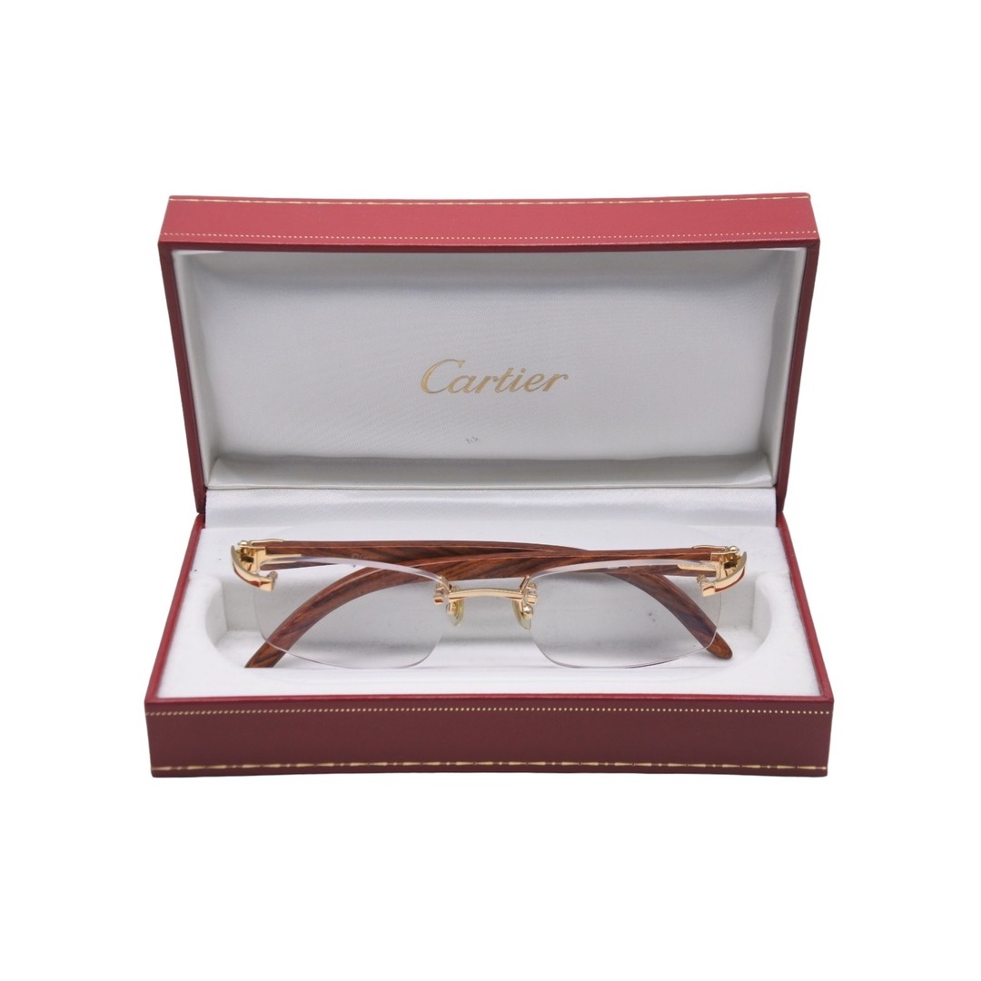 Cartier - 極美品 CARTIER カルティエ サングラス メガネ ウッド 度 Cartier - 極美品 CARTIER カルティエ サングラス メガネ ウッド 度