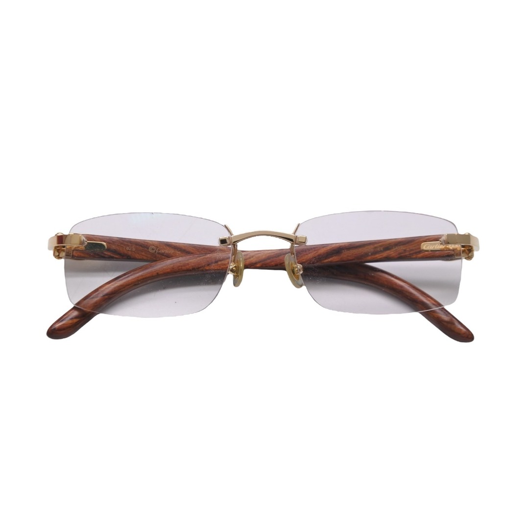 Cartier - 極美品 CARTIER カルティエ サングラス メガネ ウッド 度 Cartier - 極美品 CARTIER カルティエ サングラス メガネ ウッド 度