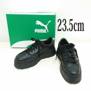 プーマ(PUMA)の美品★PUMA プーマ メイズ スタック レザー ウィメンズ　23.5 ブラック(スニーカー)